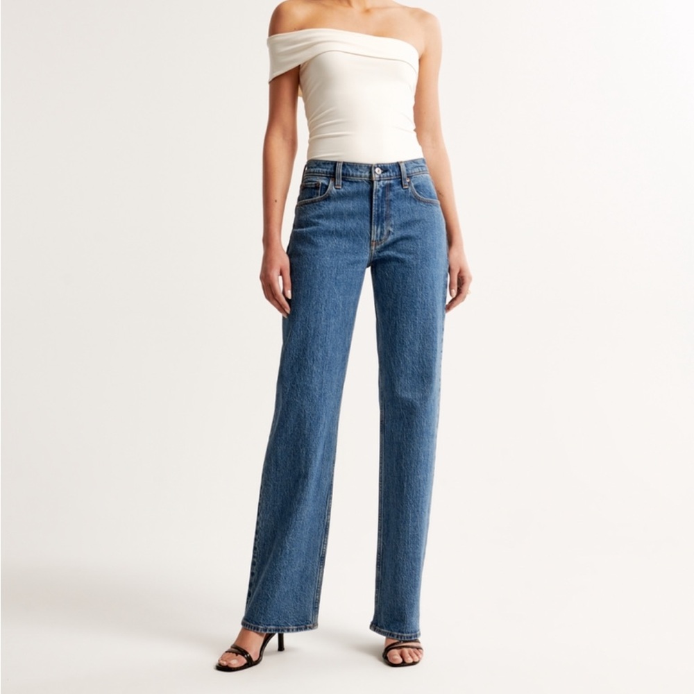 Abercrombie 90s baggy low rise - darker wash, petite